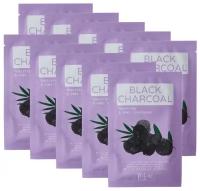 Yu.R - Маска для лица с экстрактом угля ME Black Charcoal Sheet Mask, 10 штук по 25 г