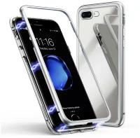 Чехол-бампер Чехол. ру для iPhone 7 4.7 магнитный из закаленного стекла и металла с двухсторонней прозрачной крышкой металлический защитный противоу