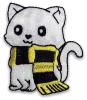 Нашивка котик в шарфе
