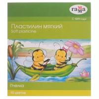 Пластилин мягкий (восковой) 10 цветов 150 г Гамма "Пчелка", со стеком, картонная упаковка 280031Н