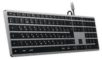 Клавиатура Satechi Slim W3 USB-C Wired Keyboard-RU, раскладка русская, цвет Серый космос