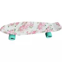 Пенни Борд 22 Белый Розы Фирменный Penny Board 22 Fish SkateBoards