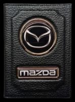 Обложка для автодокументов Mazda (Мазда) кожаная флотер