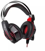 Проводные наушники HOCO W102 Cool tour gaming, USB+Jack 3.5mm, красный