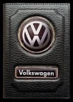 Обложка для автодокументов Volkswagen (Фольксваген) кожаная флотер