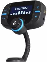 FM трансмиттер модулятор Bluetooth Handsfree GSMIN BT70 (быстрая зарядка QC + USB 2.4А, Micro SD, BT 5.0) громкая связь в авто (Черный)