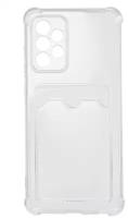 Защитный силиконовый чехол LuxCase с картхолдером для пластиковых карт, прозрачный кейс бампер с кармашком на Samsung Galaxy A52