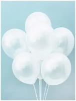 Воздушные шары Riota Металлик, Белые, 30 см, набор 15 шт