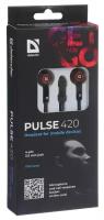 Наушники Pulse 420, вакуумные, микрофон, 105дБ, 32 Ом, 3.5 мм, 1.2 м, чёрно-красные