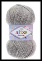 Пряжа для вязания Alize Sekerim Bebe (Шекерим Беби) - 5 мотков 21 серый меланж, детская гипоаллергенная, 100% акрил, 320м/100г