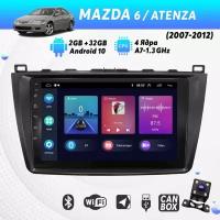 Автомагнитола для MAZDA 6, Atenza (2007-2012) на Android (9", CarPlay, Wi-Fi, GPS, Bluetooth) +камера
