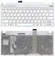 Клавиатура для ноутбука Asus Eee PC 1011PX, русская, белая с белым топкейсом