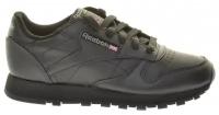 Кроссовки Reebok (CL LTHR) женские демисезонные, размер 35, цвет черный, артикул 3912