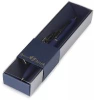 Ручка шариковая автоматическая BrunoVisconti, 1 мм, синяя, в синем футляре, SAN REMO (синий металлический корпус), Арт. 20-0249/036