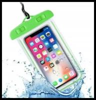 Водонепроницаемый чехол для телефона со шнурком / Чехол для подводной съемки, зеленый
