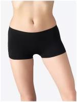 Трусы-шорты женские Omsa B_OmS270 Shorts со средней линией талии, из мягкой микрофибры цвет Nero размер 44/46 (2/3 -S/M)