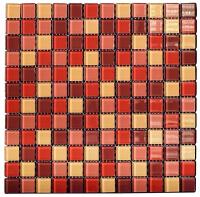 Плитка мозаика GLOBALGRES стекло красный микс 30X30 см. чип - 23х23 мм. /плитка настенная/плитка для стены