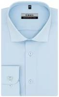 Рубашка мужская длинный рукав GREG 210/191/4290, Прямой силуэт / Сlassic fit, цвет Голубой, рост 174-184, размер ворота 41