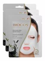 Тканевая маска для лица BioCos с бамбуковым углем Detox Effect х 3 шт