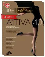 Колготки Omsa Attiva, 40 den, 2 шт., размер 4/L, черный