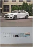 Накладка заднего бампера Нержавейка для SKODA Rapid 2013- (загиб) Шкода Рапид