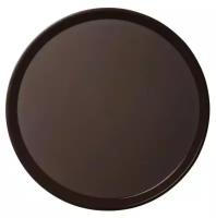 Поднос круглый с антискользящим покрытием 45х45х2,5 см, коричневый