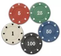 Набор фишек для покера Holdem Light 100 фишек
