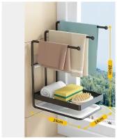 Подставка для кухонных принадлежностей / Подвесной органайзер для кухни/ Держатель кухонный для губки, мыла, полотенец
