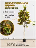 Искусственное растение дерево Кротон в кашпо, Магазин искусственных цветов №1, высота 170 см