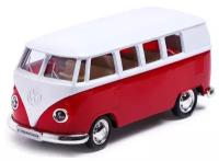 Автоград Машина металлическая VOLKSWAGEN TRANSPORTER T1, 1:32, открываются двери, инерция, цвет красный