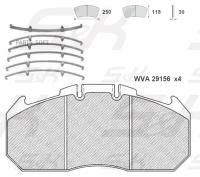 S&K SK29156PL Premium Line Колодки дисковые [29131 249.3х117.9х30] с установочным к-том RVI Magnum/Premium 00->. Omn MAN NG/NL