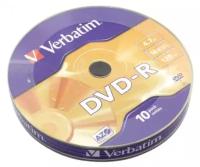 Диск Verbatim DVD-R 4.7Gb 16x bulk (10шт) (43729)