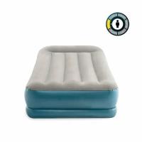 надувной матрас-кровать Intex бим стандарт 99х191х30см со встроен. насосом