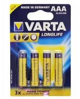 Батарейка AAA щелочная Varta LR3-4BL Longlife (4103) в блистере 4шт