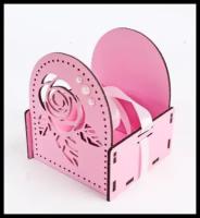 Коробка подарочная мини с розой,10 х 9,5 х 11,5 см, МДФ 3мм
