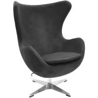 Кресло EGG CHAIR графит, искусственная замша / Кресло офисное / Кресло на дачу / Кресло руководителя / Удобное кресло