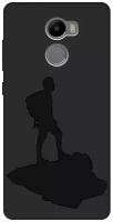 Матовый чехол Trekking для Xiaomi Redmi 4 / Сяоми Редми 4 с эффектом блика черный