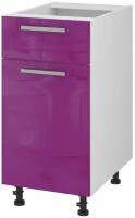 Кухонный модуль напольная тумба Beneli хелена с ящиком 40 см, Фиолетовый глянец, фасады МДФ, 40х56х82см, 1 шт