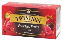 Чай черный Twinings Four red fruits в пакетиках, вишня, смородина, 25 пак