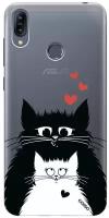 Ультратонкий силиконовый чехол-накладка Transparent для Asus Zenfone Max (M2) ZB633KL с 3D принтом "Cats in Love"