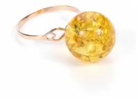 Кольцо Amberprofi, золото, 585 проба, янтарь