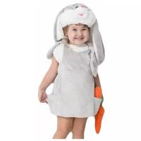 Бока Детский карнавальный костюм «Заюша», шапка, платье, мягконабивная морковка, 1-2 года, рост 92 см