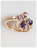 Кольцо с аметистом "Весенний цветок", цвет фиолетовый, размер 17