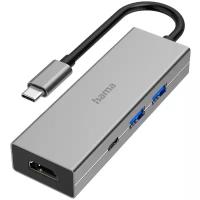 Разветвитель USB-C Hama H-200107 серый (00200107)