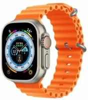 Силиконовый браслет Ocean Band для Apple Watch 42/44/45/49/ ремешок для Smart X8 Ultra, Smart GS8 Ultra / оранжевый