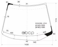 FYG 8333AGNBL Стекло лобовое TOYOTA: AVENSIS VERSO 01-09 (1429x1112) зеленое, синяя полоса