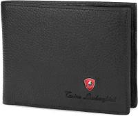 Портмоне мужское из натуральной кожи TONINO LAMBORGHINI Sport Elegance черное, 12.7х9.6 см