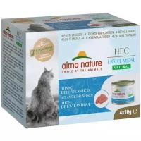 ALMO NATURE HFC NATURAL LIGHT MEAL набор банок для взрослых кошек с атлантическим тунцом 4 шт х 50 гр (1 шт)