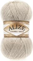 Пряжа Alize Angora Gold, 10 % шерсть, 10 % мохер, 80 % акрил, 100 г, 550 м, 1 шт., 152 бежевый меланж 550 м