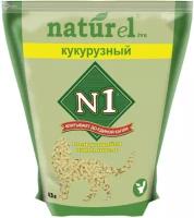 № 1 NATUREL – Наполнитель комкующийся для туалета кошек «Кукурузный» (4,5 л х 4 шт)